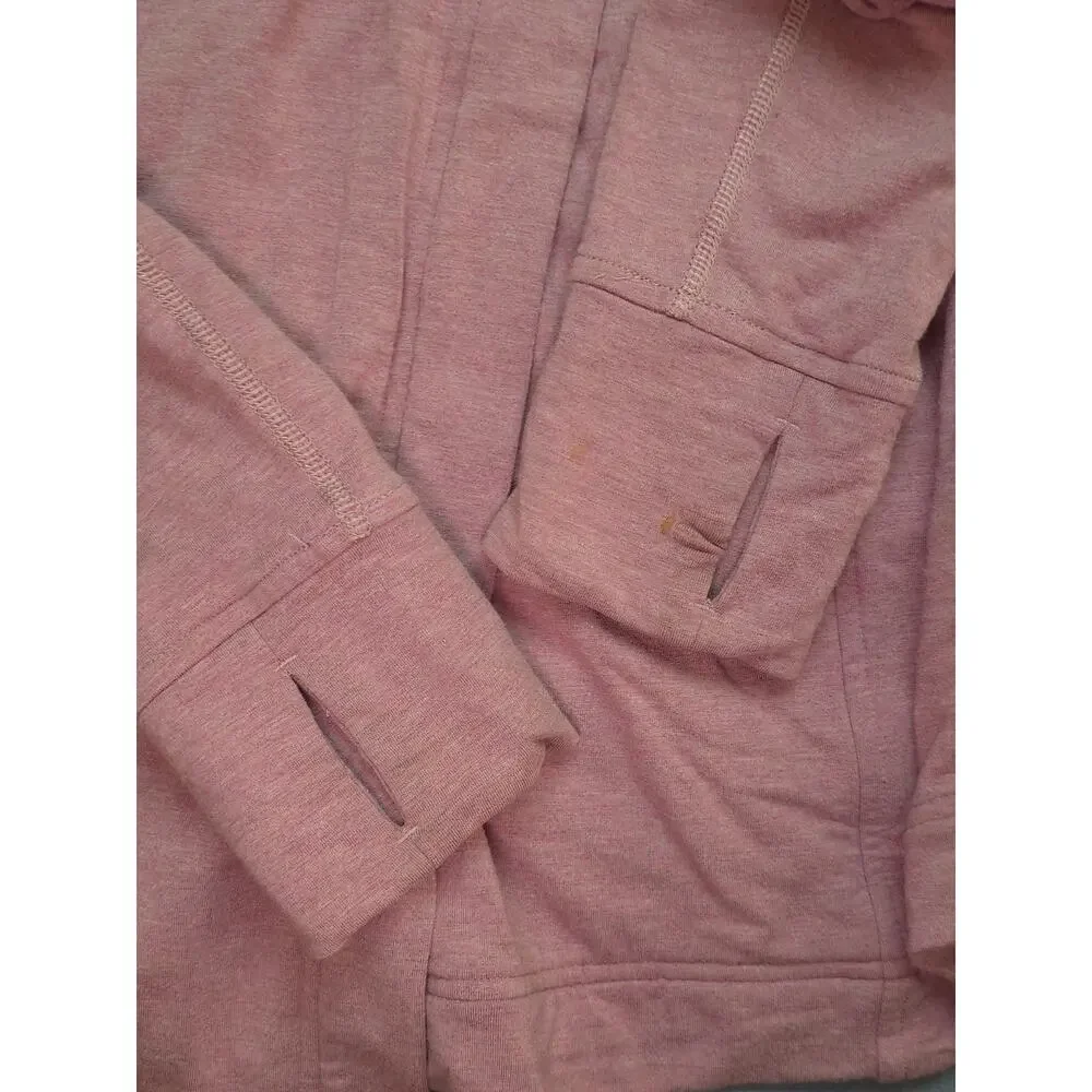 Lululemon Coast Wrap‎ Jacket Size 8 Chalky Rose Funnel Neck Cacoon Wrap Casual